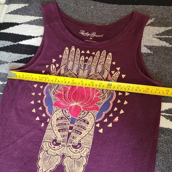 Lucky Brand Sz M Purple Yoga Tank Top - Picture 4 of 5
